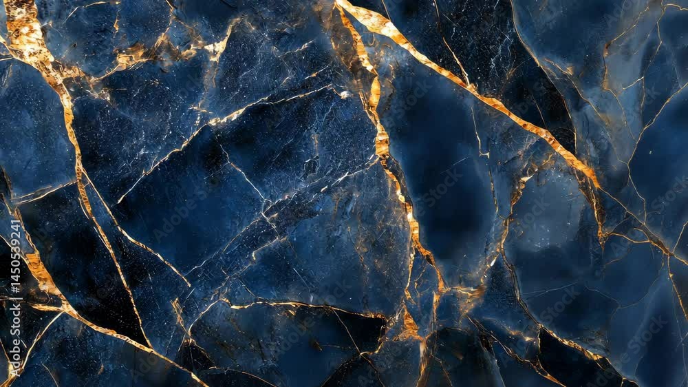 Poster dynamic marble texture animation with shimmering gold veins in motion