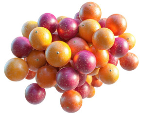Colorful bunch of oranges vibrant market food bright perspective isolated on transparent background