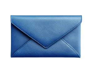 Stylish blue envelope wallet modern office product minimalist design isolated on transparent background