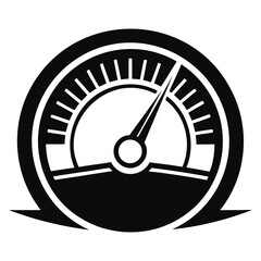 Clean speedometer silhouette logo vector on transparent background