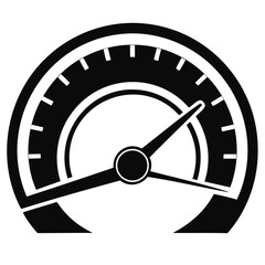 Black speedometer logo silhouette vector isolated on clear background