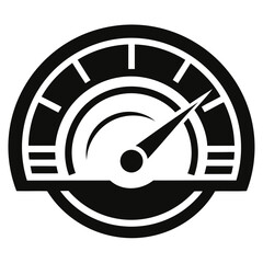 Minimal speedometer vector silhouette icon design isolated on transparent background perfect for speed tracking UI and performance themes