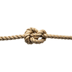 Fototapeta premium A close up view of a rope tied in a knot against a plain background in a studio environment shot on transparent background