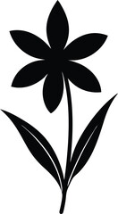 blue eyed grass flower silhouette vector on white 