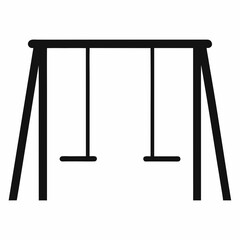 Minimalist Swing Set Vector Illustration in Black and White for Playground and Design Projects