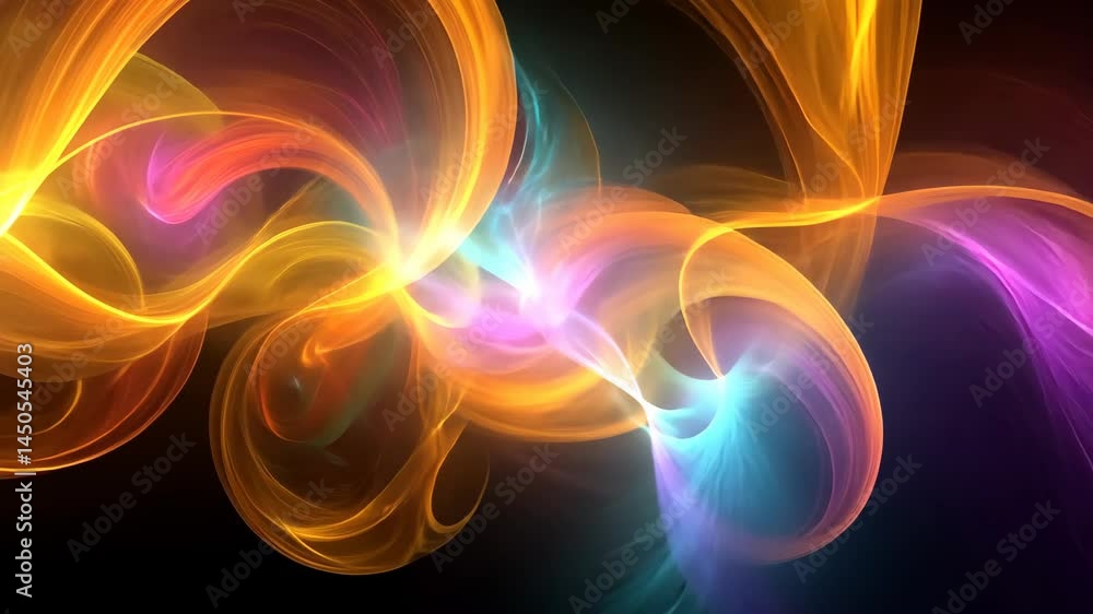 Poster colorful abstract swirl animation with dynamic light and motion effects