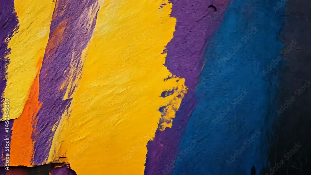 Poster vibrant abstract paint textures evolving in motion with bold colors and dynamic patterns