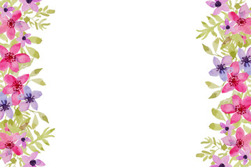 Watercolor flowers background vector for design.