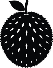 breadfruit silhouette vector on white background  