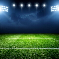 Obraz premium Panoramic View of a Modern Sports Stadium Under Dramatic Sky – High-Resolution Architecture and Event Venue Background