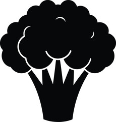 broccoli crown silhouette vector illustration 