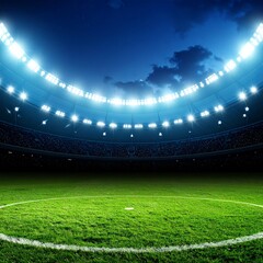 Panoramic View of a Modern Sports Stadium Under Dramatic Sky – High-Resolution Architecture and Event Venue Background