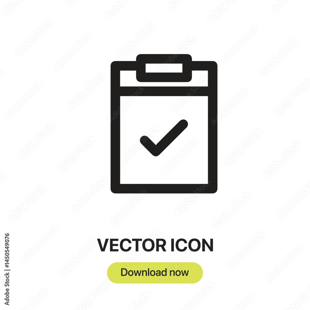 Poster Approve icon vector. Linear-style sign for mobile concept and web design. Approve symbol illustration. Pixel vector graphics - Vector.
