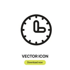 Clock icon vector. Linear-style sign for mobile concept and web design. Clock symbol illustration. Pixel vector graphics - Vector.