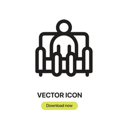 Sofa icon vector. Linear-style sign for mobile concept and web design. Sofa symbol illustration. Pixel vector graphics - Vector.