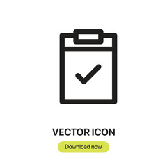 Approve icon vector. Linear-style sign for mobile concept and web design. Approve symbol illustration. Pixel vector graphics - Vector.