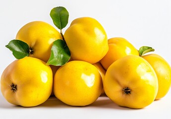 Fresh quince harvest farmer's market food photography bright studio close-up view seasonal produce showcase