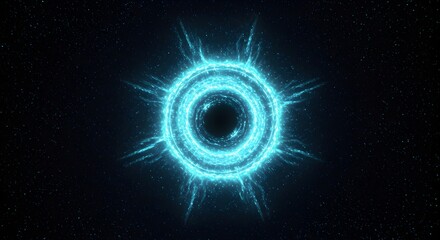 Obraz premium Mesmerizing Celestial Ring Abstract Cosmic Artwork, Glowing Nebula, Galactic Vortex, Space Art, Digital Painting