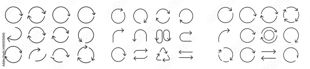Aufkleber Set of web icons showcasing line style arrows designed for user interface and navigation elements