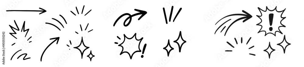 Poster stylized web icons showcasing line art designs for digital and graphic projects
