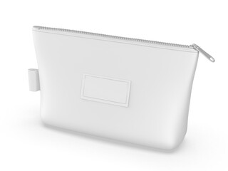 Make Up Kit Bag or Cosmetic Bag Waterproof Travel Toiletry Organizer Bag with Blank  label 3d illustration.