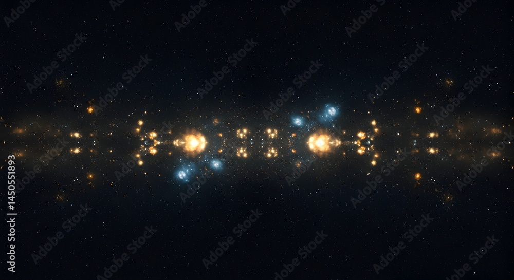 Poster mesmerizing celestial expanse a symmetrical fractal nebula in deep space