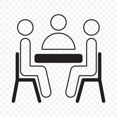 icon of a person Training seminar Illustration. Meeting, meeting room vector icon. Premium quality on Transparent Background. EPS 10.