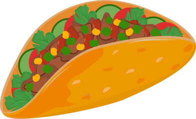 Delicious Taco Illustration: Vibrant Mexican Food Graphic
