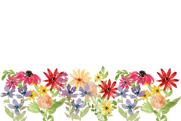 Watercolor flowers background vector for design.