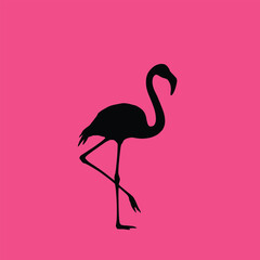 Vector Image Of Silhouette Flamingoes