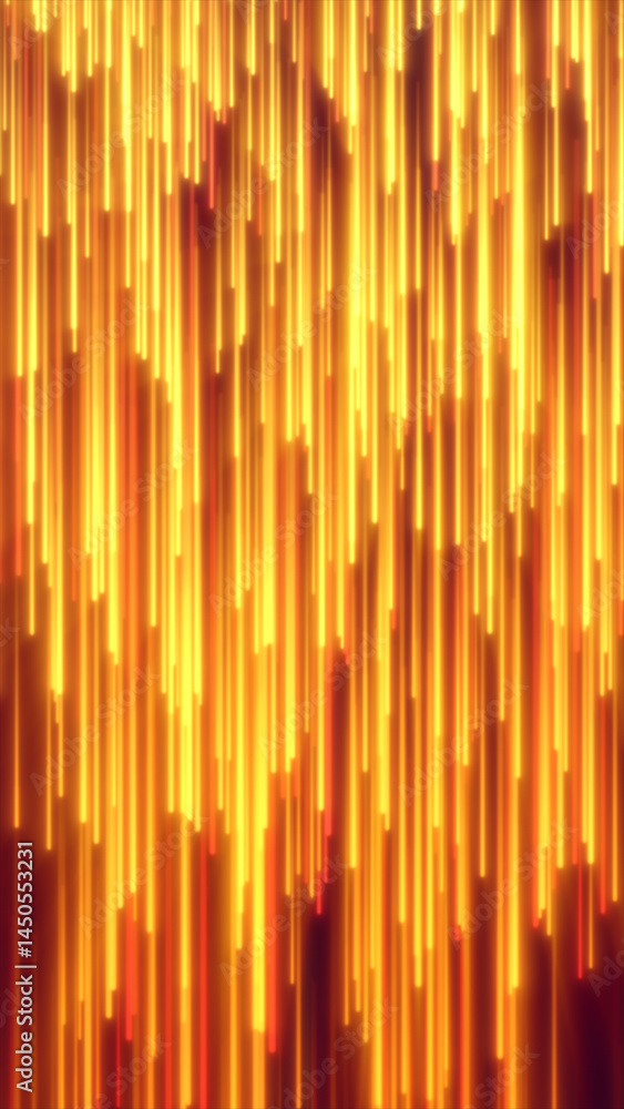 Aufkleber flowing golden neon lines over a dark backdrop, creating a dynamic topographic light trail effect