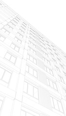 Abstract buildings 3d rendering. Architectural background 