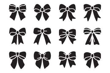 Vector Ribbon Bow Silhouettes – Fashion and Gift Wrap Icon Pack

