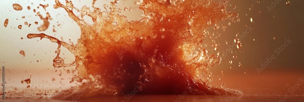 Poster tomato juice explosion captures vibrant droplets in stunning macro detail with a focus on the dynami