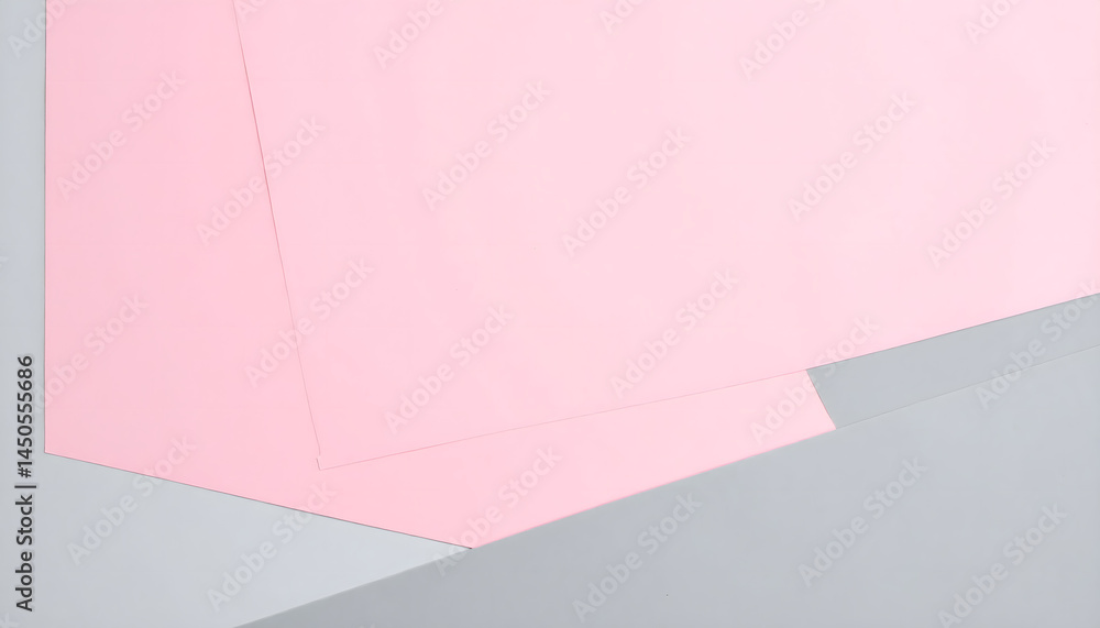 Poster subtle pink sheets laying on gray surface displaying soft texture and simple shapes for presentation
