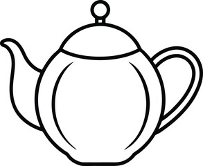 Teapot in continuous line art drawing style showcasing modern design with elegant simplicity and artistic flow capturing the essence of minimalism in an abstract style.