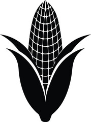 corn kernel silhouette vector on white background  