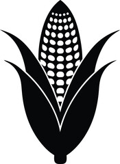 corn kernel silhouette vector on white background