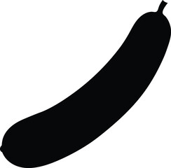 cucumber slice silhouette vector on white 