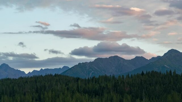 Tatra Mountains Summer Panorama Timelapse: Cloudy Skies  Forests
