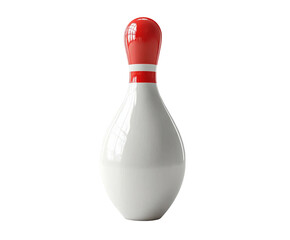 Bowling action with colorful pin alley sports dynamic atmosphere isolated on transparent background