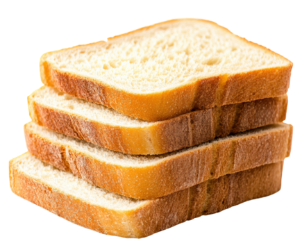 Delicious sliced bread kitchen counter food bright view isolated on transparent background