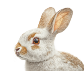 Rabbit portrait animal realism isolated on transparent background