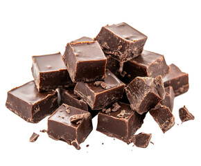 Indulging in rich chocolate squares gourmet dessert kitchen delicious treats isolated on transparent background