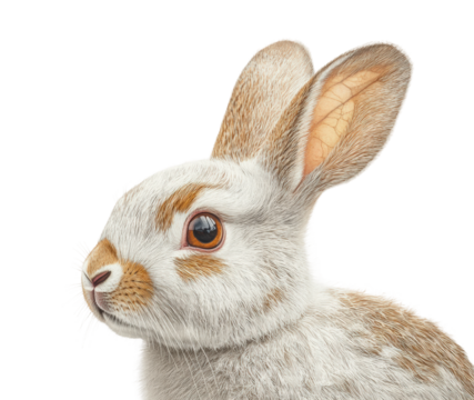 Rabbit portrait animal realism isolated on transparent background