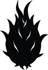 dragon fruit silhouette vector on white background.eps