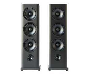 High-performance audio speakers home product showcase modern environment isolated on transparent...