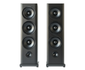 High-performance audio speakers home product showcase modern environment isolated on transparent background