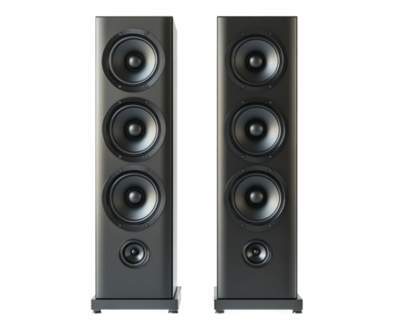 High-performance audio speakers home product showcase modern environment isolated on transparent background