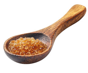 Exploring culinary delights brown sugar in a wooden spoon kitchen food warmth isolated on transparent background